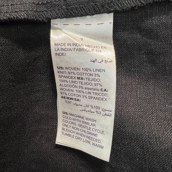 Chicos 2 Linen Jacket Large Black Open Draped 3/4‎ Sleeve Lightweight - Picture 8 of 8